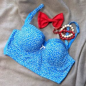 🔵 Polka dot long line bra